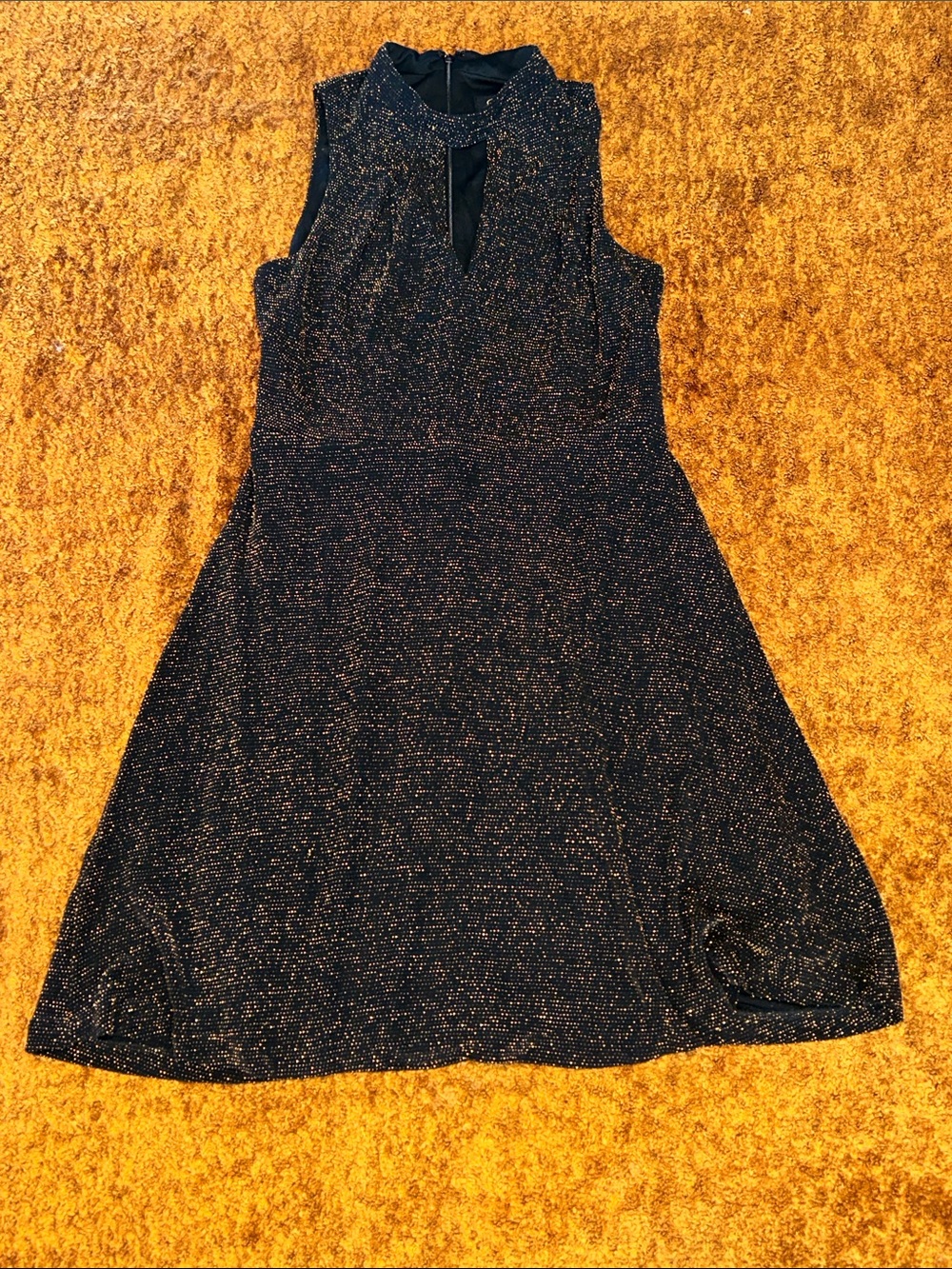 Elegant Black and Gold Sleeveless Mini Dress